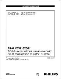 74ALVCH162601DGG datasheet: 18-bit universal bus transceiver with 30 ohm termination resistor; 3-state 74ALVCH162601DGG