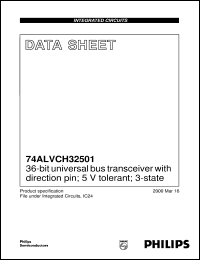 74ALVCH32501 datasheet: 36-bit universal bus transceiver with direction pin; 5 V tolerant; 3-state 74ALVCH32501