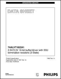 74ALVT162241DGG datasheet: 2.5V/3.3V 16-bit buffer/driver with 30 termination resistors (3-State) 74ALVT162241DGG