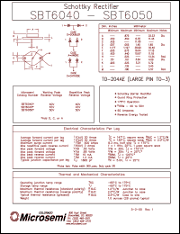 SBT6050 datasheet: Schottky Rectifier SBT6050