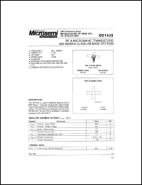 SD1420-01 datasheet: RF NPN Transistor SD1420-01