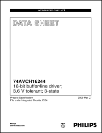 74AVCH16244 datasheet: 16-bit buffer/line driver; 3.6 V tolerant; 3-state 74AVCH16244