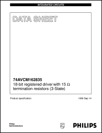 74AVCM162835 datasheet: 18-bit registered driver with 15 Ohm termination resistors (3-state) 74AVCM162835