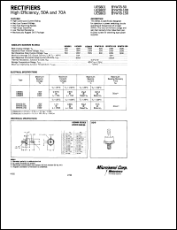 UES801 datasheet: Ultra Fast Rectifier (less than 100ns) UES801