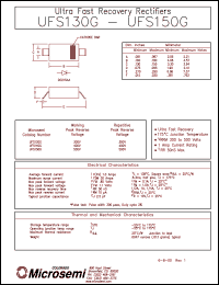 UFS130G datasheet: Ultra Fast Rectifier (less than 100ns) UFS130G