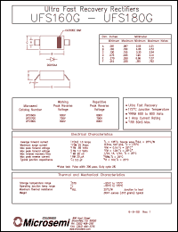 UFS160G datasheet: Ultra Fast Rectifier (less than 100ns) UFS160G