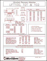 UFT10010 datasheet: Ultra Fast Rectifier (less than 100ns) UFT10010