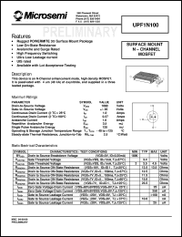 UPF1N100 datasheet: N Channel MOSFET UPF1N100