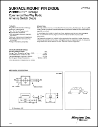 UPP9401 datasheet: PIN Diode UPP9401