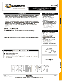 UPS530 datasheet: Schottky Rectifier UPS530