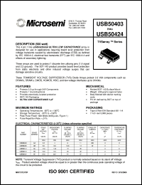 USB50405 datasheet: Transient Voltage Suppressor USB50405