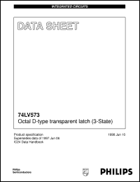 74LV573N datasheet: Octal D-type transparent latch (3-State) 74LV573N