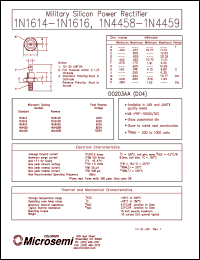 1N1616 datasheet: Standard Rectifier (trr more than 500ns) 1N1616