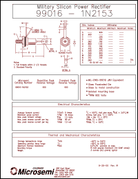 1N2153 datasheet: Standard Rectifier (trr more than 500ns) 1N2153