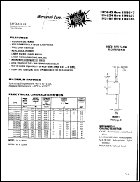 1N5184 datasheet: High Voltage Rectifier 1N5184