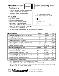 1N4454UR-1 datasheet: Signal or Computer Diode 1N4454UR-1
