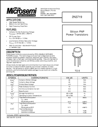 2N3719 datasheet: PNP Transistor 2N3719