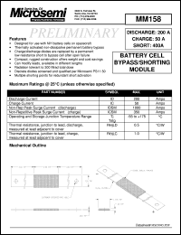 MM158 datasheet: Battery Bypass Module MM158