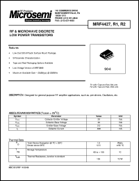 MRF4427R2 datasheet: RF NPN Transistor MRF4427R2