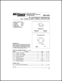 SD1422 datasheet: RF NPN Transistor SD1422