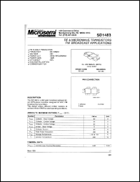 SD1483 datasheet: RF NPN Transistor SD1483