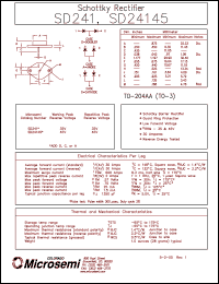 SD24145 datasheet: Schottky Rectifier SD24145