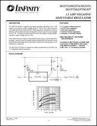 SG137AT/883B datasheet: Negative Adjustable Linear Voltage Regulators SG137AT/883B