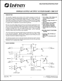 SG1543J/DESC datasheet: Power Supply - Precision Output Supervisory Circuit SG1543J/DESC