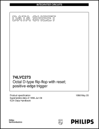 74LVC273D datasheet: Octal D-type flip-flop with reset; positive-edge trigger 74LVC273D