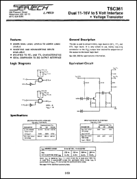 TC361AL/CL datasheet: High Noise Immunity Logic TC361AL/CL