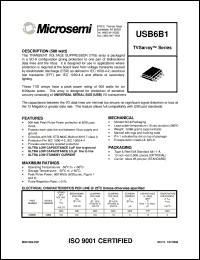 USB6B1 datasheet: Transient Voltage Suppressor USB6B1