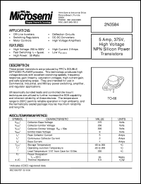 2N3584 datasheet: NPN Transistor 2N3584