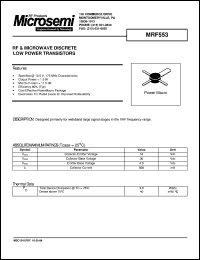 MRF553 datasheet: RF NPN Transistor MRF553