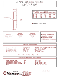 MSP345 datasheet: Schottky Rectifier MSP345