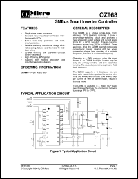 OZ968G datasheet: SMBus smart inverter controller OZ968G