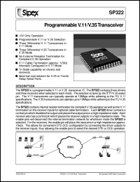 SP322CF datasheet: Programmable V.11/V.35 transceiver SP322CF