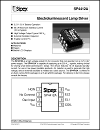 SP4412ACU datasheet: Electroluminescent lamp driver SP4412ACU