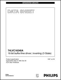74LVC16240ADL datasheet: 16-bit buffer/line driver; inverting (3-State) 74LVC16240ADL