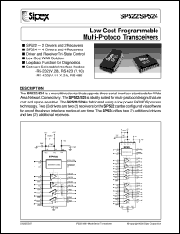 SP522CF datasheet: Low-cost programmable multiprotocol transceiver SP522CF
