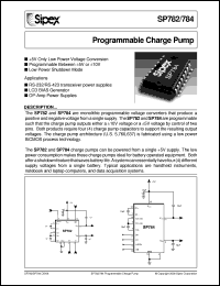 SP784CT datasheet: Programmable charge pump SP784CT