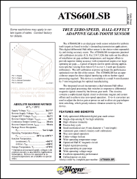 ATS660LSB datasheet: True zero-speed,self-calubrating,differetial hall-effect gear-tooth sensor for two-wire application ATS660LSB