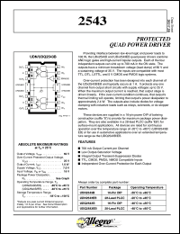 UDN2543B datasheet: Protected quad power driver UDN2543B