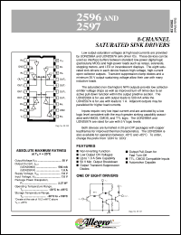 UDN2596A datasheet: 8-channel saturated sink drivers UDN2596A