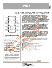 A3962SLB datasheet: Dual full-bridge PWM motor driver A3962SLB