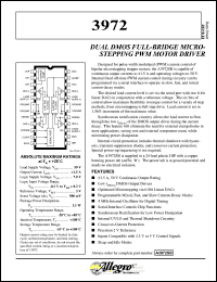 A3972SB datasheet: Dual DMOS full-bridge  microstepping PWM motor driver A3972SB