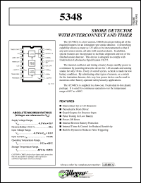 A5348CA datasheet: Smoke detector with interconnect and timer A5348CA