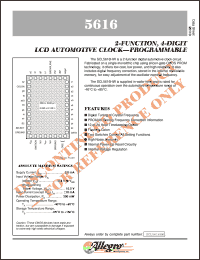 SCL5616HW datasheet: 2-function, 4-digit LCD automotive clock-programmable SCL5616HW