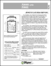 UCN5801A datasheet: BiMOS II latched driver UCN5801A