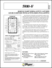 UCN5810EPF datasheet: BiMOS II 10-Bit serial-input, latched source driver with active-DMOS pull-down UCN5810EPF