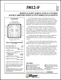 UCN5812EPF datasheet: BiMOS II 20-Bit serial-input, latched source drivers with active-DMOS pull-down UCN5812EPF